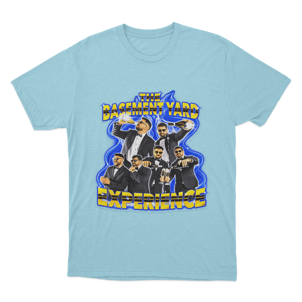 TBY Flames Unisex T Shirt Sky Blue TBY Flames Unisex T Shirt Sky Blue